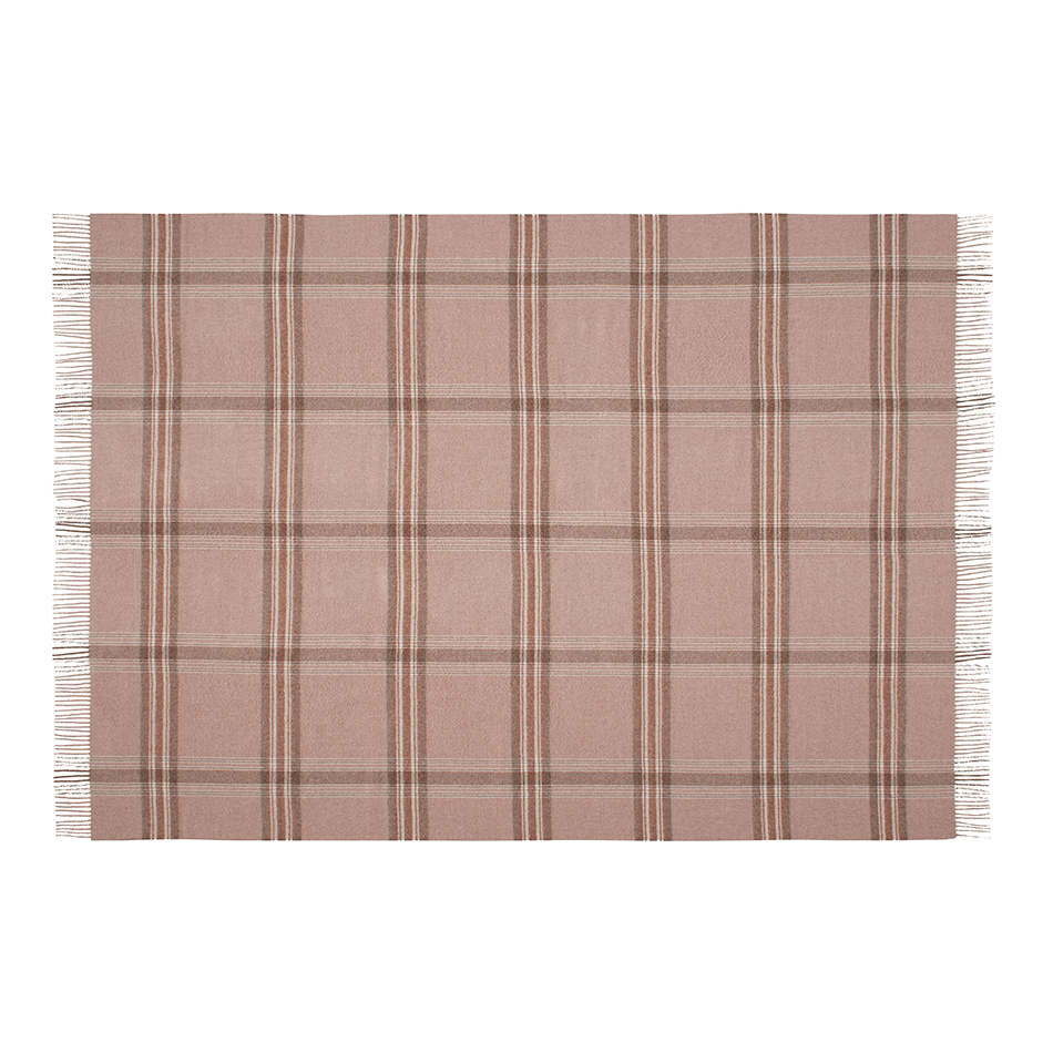 Fluff Plaid Baby Alpaca Throw Blanket