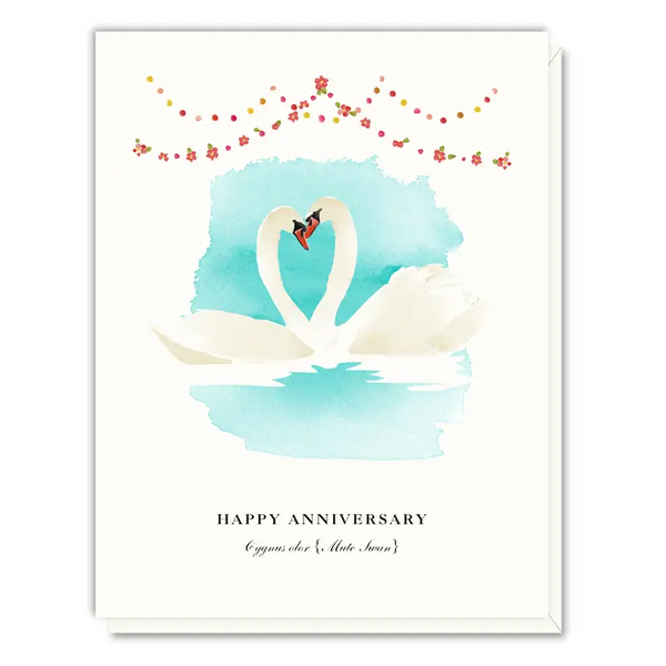 'Anniversary Swans' Anniversary Card