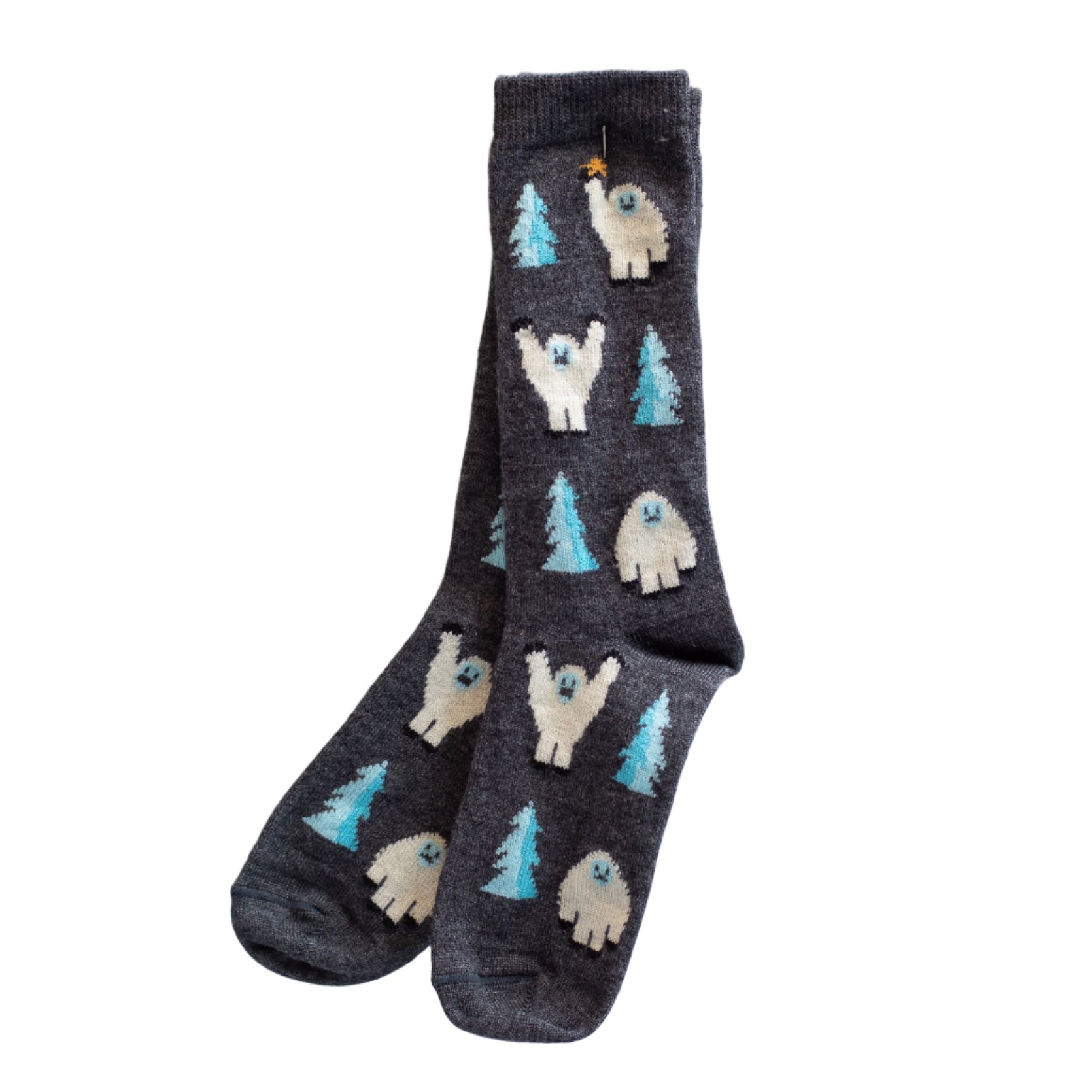 Yeti Pattern Alpaca Socks