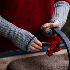 Stretchy Ribbed Alpaca Wrist Warmers