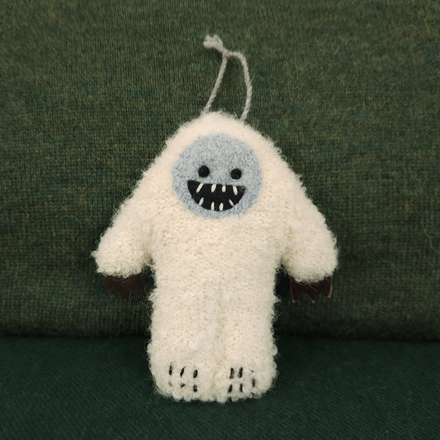 Fuzzy Alpaca Felted Yeti Ornament