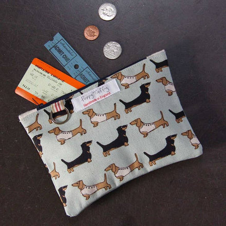 Dachshund Flat Purse with Key Ring