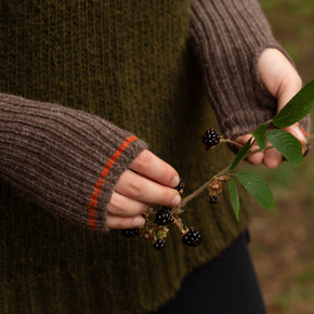Stretchy Ribbed Alpaca Wrist Warmers