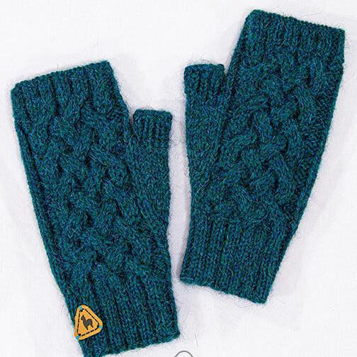 Shadow Cable Fingerless Alpaca Gloves