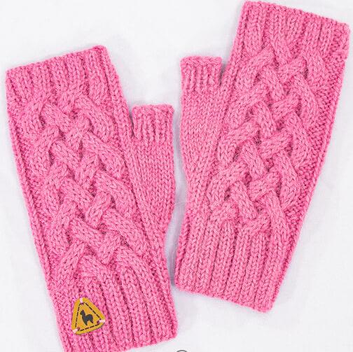 Shadow Cable Fingerless Alpaca Gloves