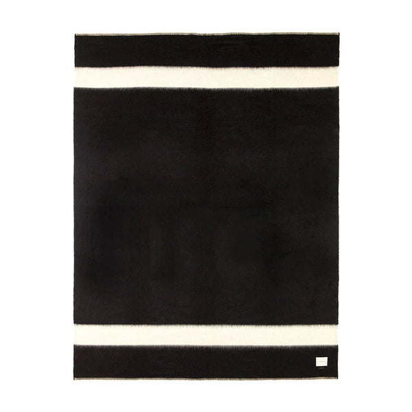Blacksaw Siempre Recycled Blanket - Black/Ivory Stripe, King Size