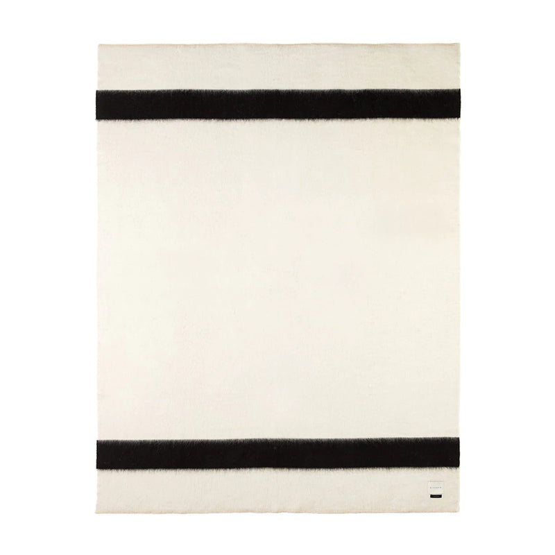 Blacksaw Siempre Recycled Blanket - Ivory/Black Stripe, King Size