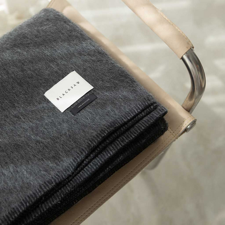 Blacksaw Siempre Speakeasy Recycled Alpaca Blanket - Charcoal, Queen Size