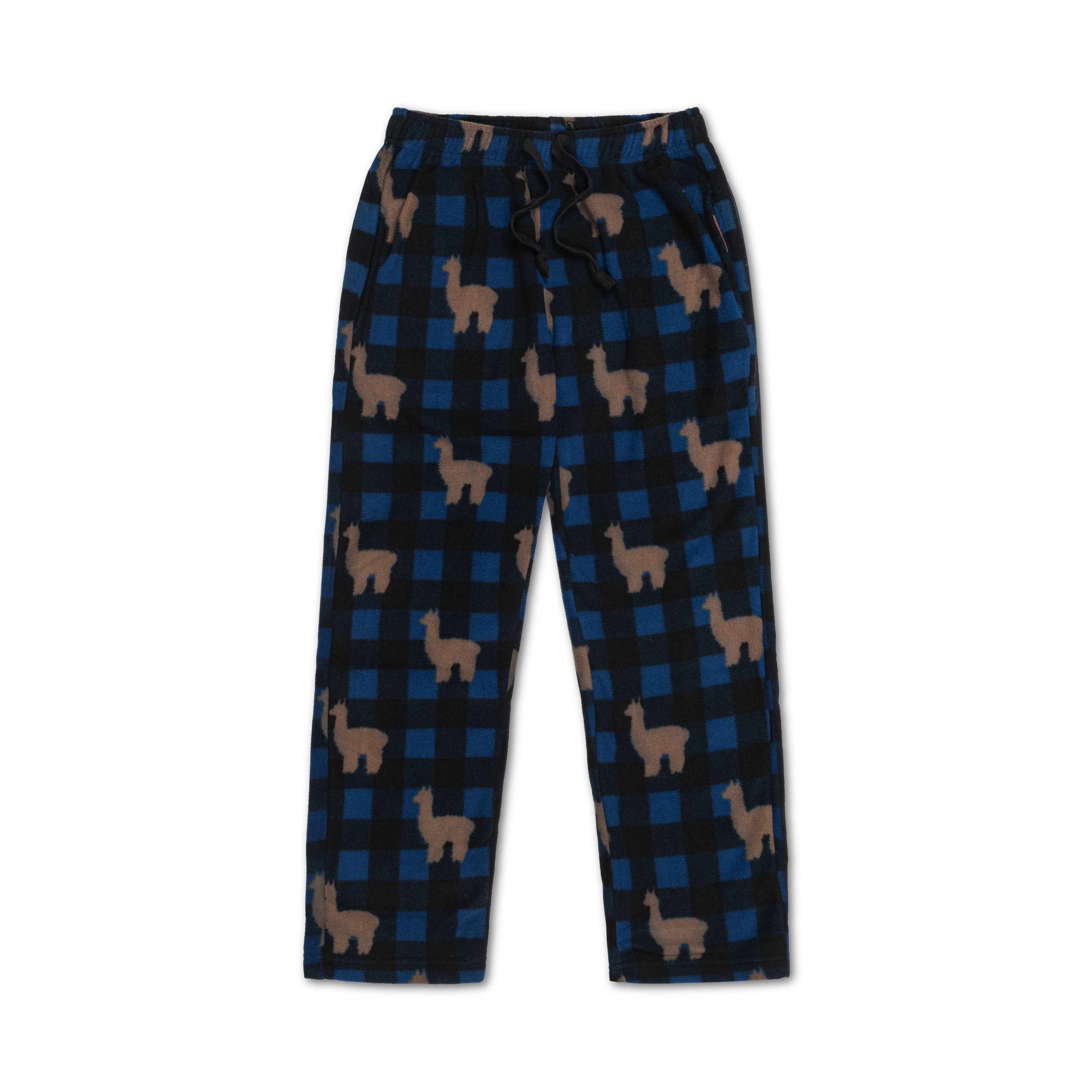 Fleece Lodge Plaid Lounge Pant - Alpaca Graphic Print | Fluff Alpaca