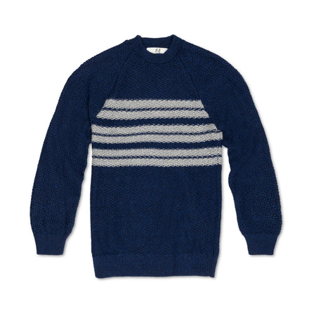 Fluff Overlook Striped Raglan Baby Alpaca Crewneck