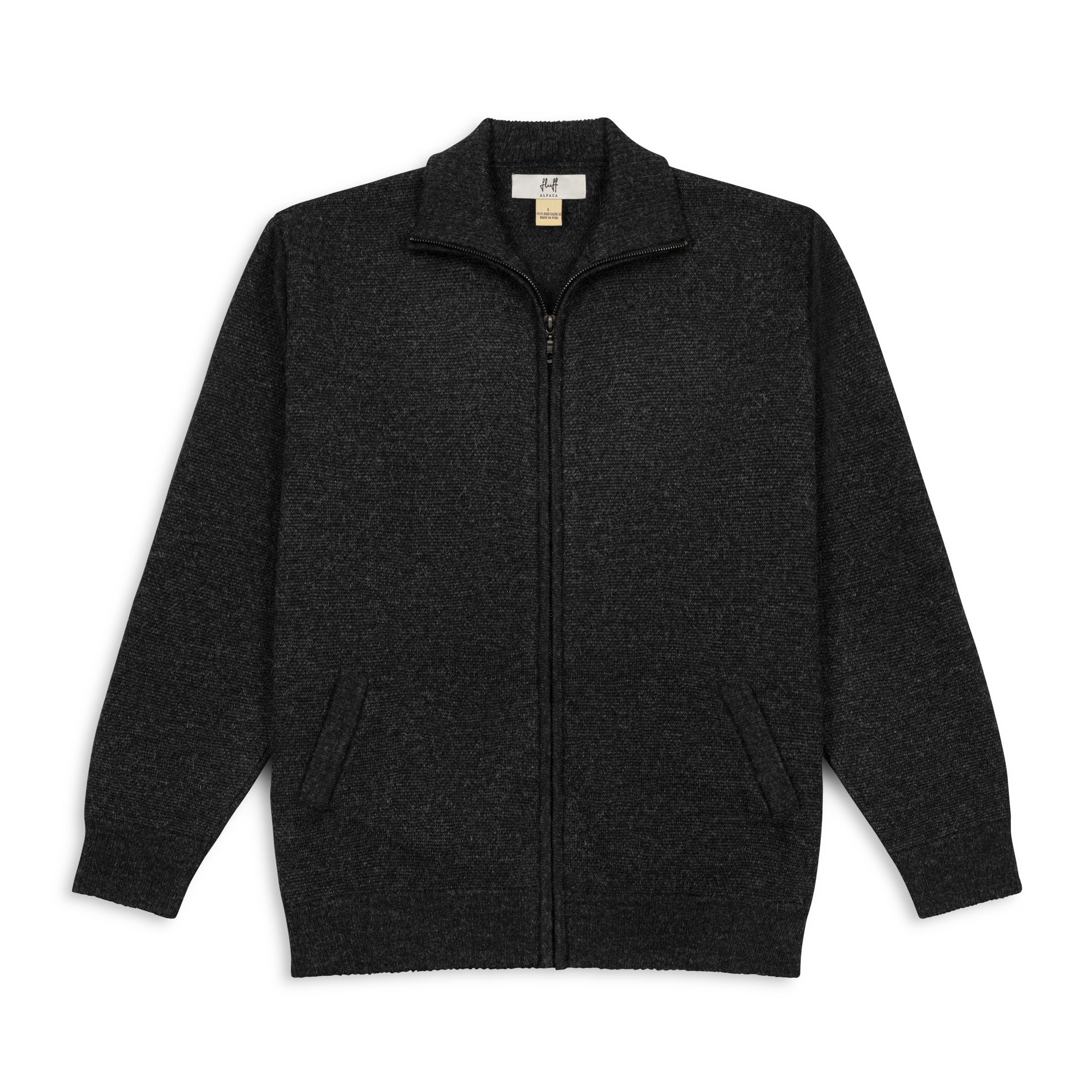 Men's Heavyweight Full-Zip 100% Baby Alpaca Wool Jacket