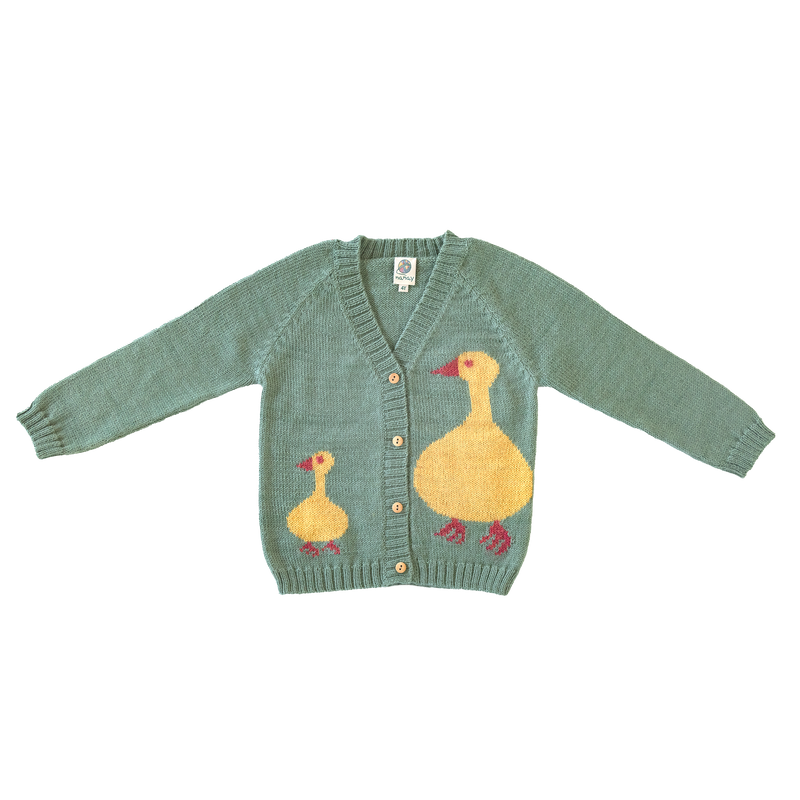 Nanay Ducks on Moss Alpaca Cardigan