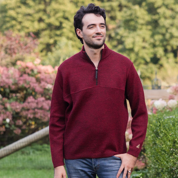 alpaca様 Men's Bucksport Half-Zip Alpaca Sweater | Fluff Alpaca