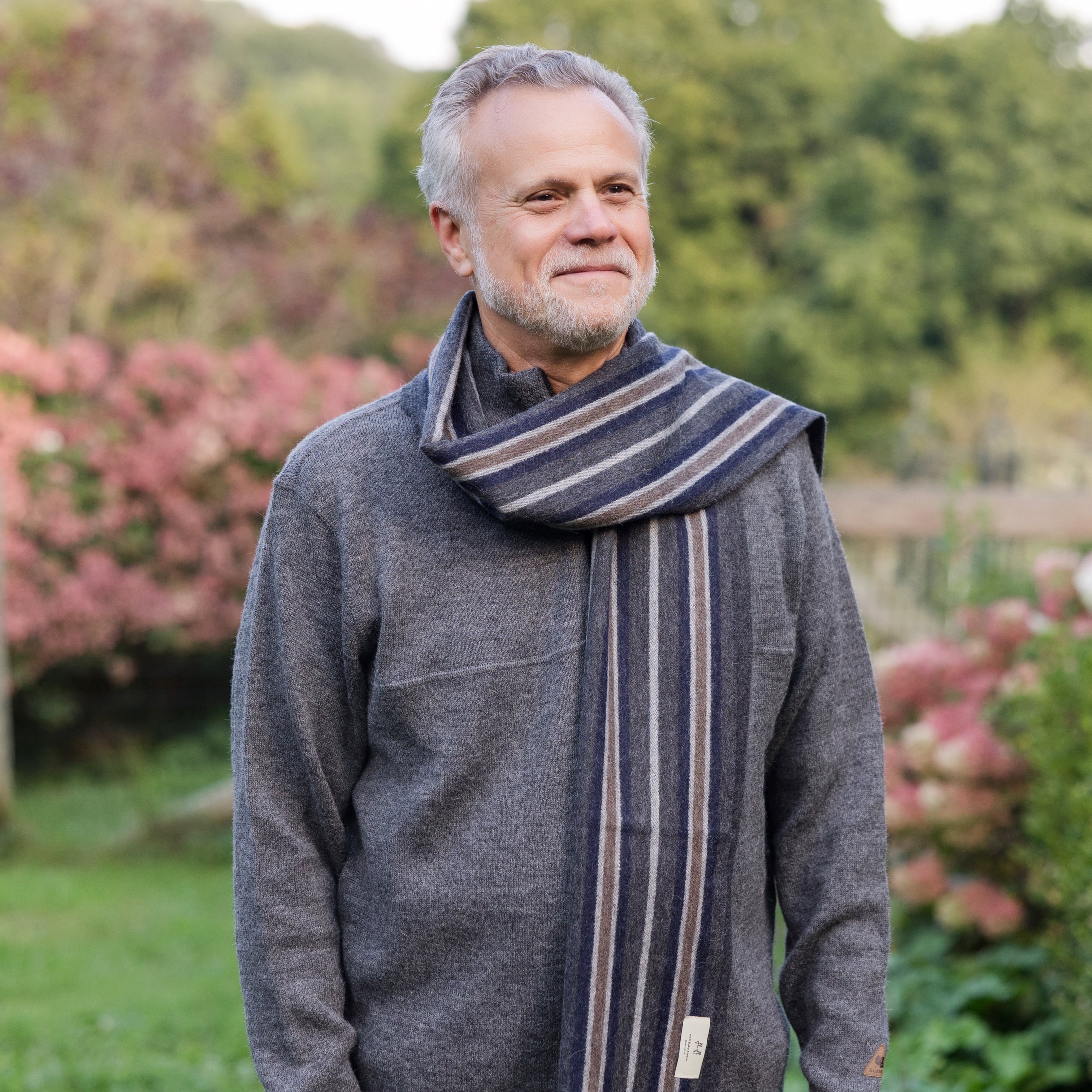 Fluff Striped Baby Alpaca Scarf – 100% Baby Alpaca Wool