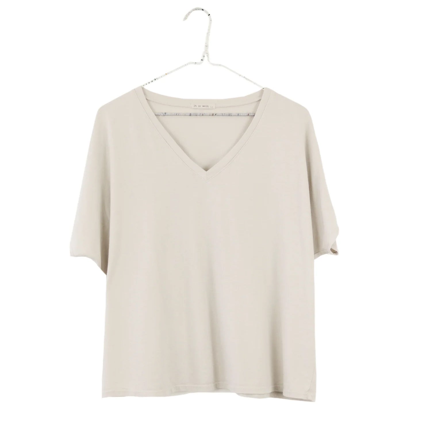 It Is Well L.A. Organic V-Neck Boxy Tee