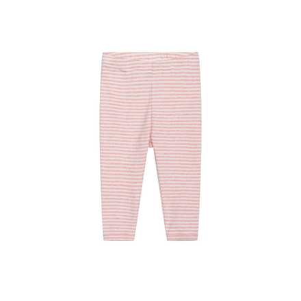 Pink and white striped leggings on a white background