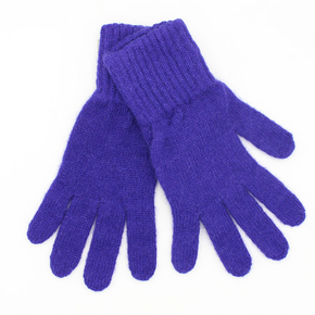 Pair of purple gloves on a white background
