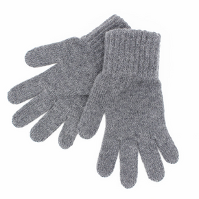 Pair of gray gloves on a white background