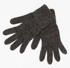 Pair of gray gloves on a white background