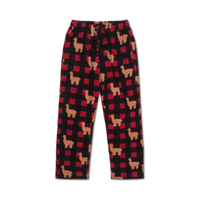 Lodge Plaid Alpaca Print Fleece Lounge Pant