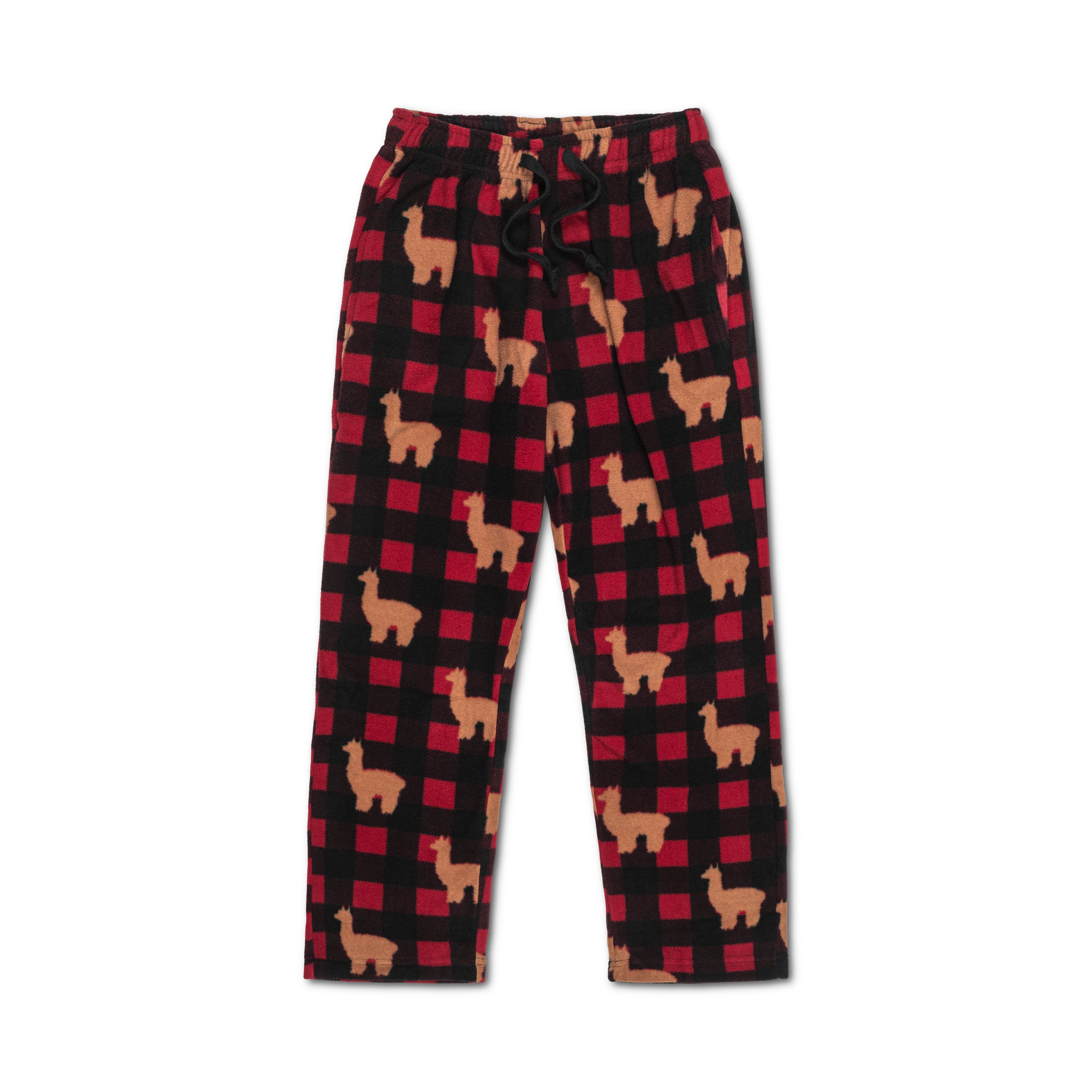 Fleece Lodge Plaid Lounge Pant - Alpaca Graphic Print | Fluff Alpaca