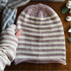 Samantha Holmes Striped Alpaca Jersey Knit Beanie