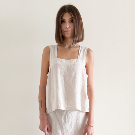 It Is Well L.A. Linen Strap Top