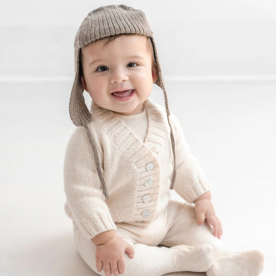 Babies V-Neck Alpaca Cardigan