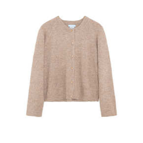 Beige cardigan on a white background