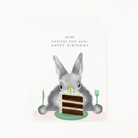 'Another Grey Hare' Birthday Card