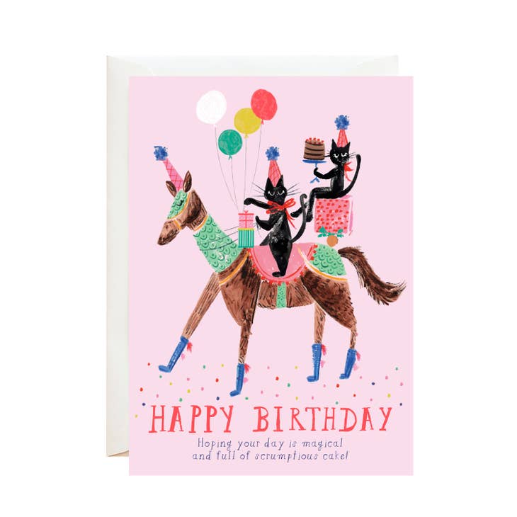 'A Unicorn is Eating My Cake' Birthday Greeting Card