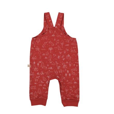 Red Caribou Babies Terry Overalls