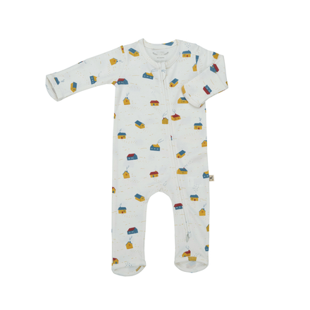 Red Caribou Babies Zipper Jumpsuit