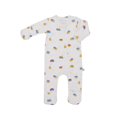 Red Caribou Babies Zipper Jumpsuit