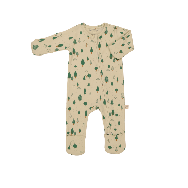 Red Caribou Babies Zipper Jumpsuit