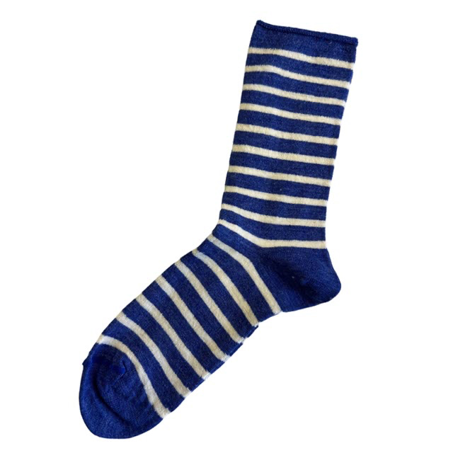 Striped Roll Top Bamboo Alpaca Socks