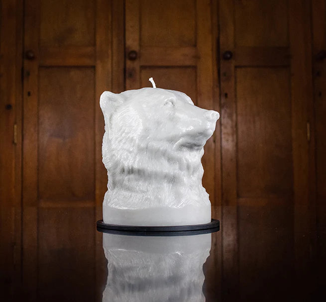 Hand Poured Bear Bust Candle