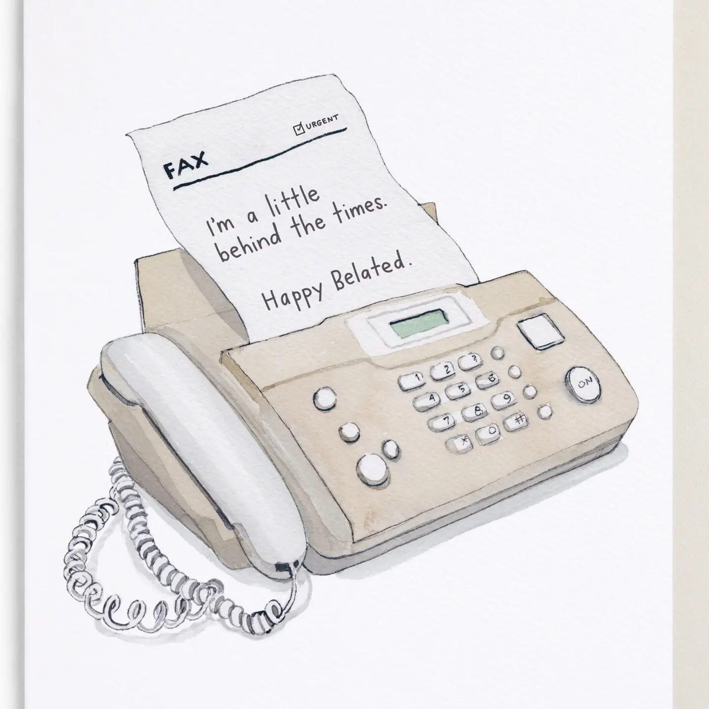 'Behind the Times' Belated Birthday Card