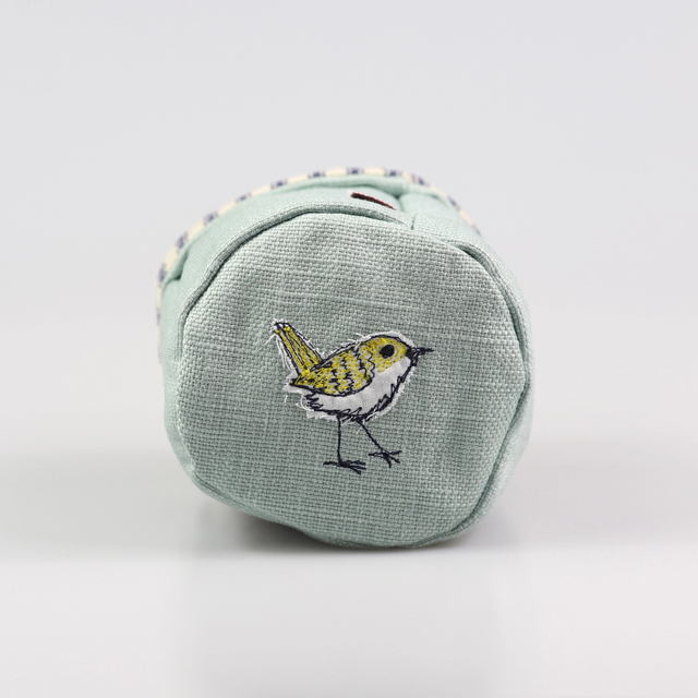 Garden Birds Embroidered Mini Art Pot