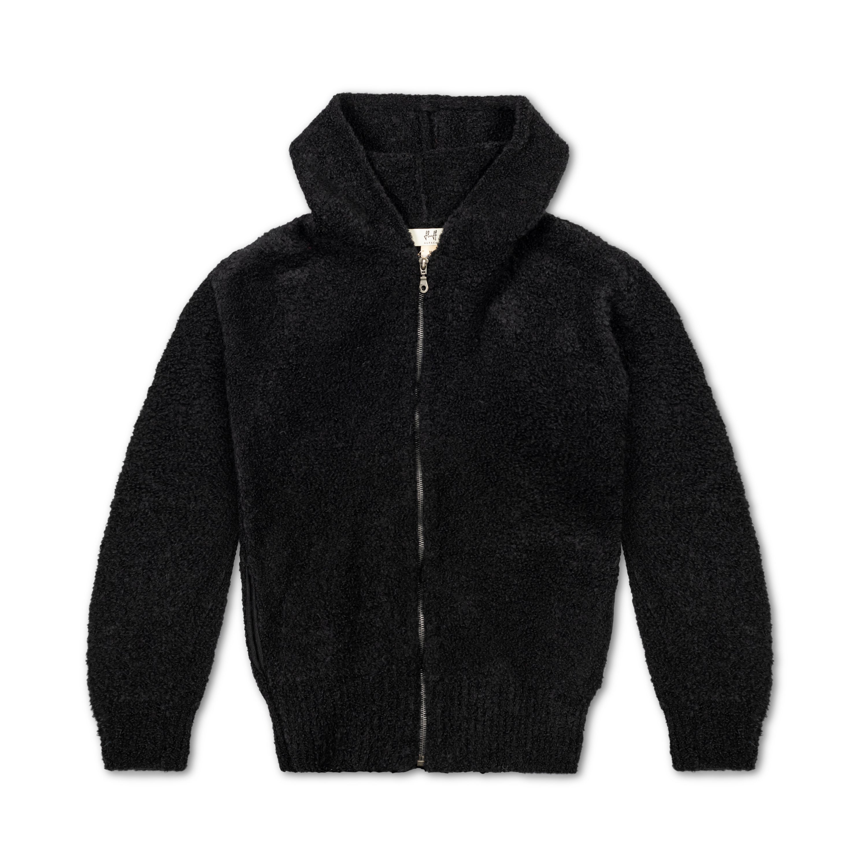 【2plan】Raise Boucle Knit Hood Women's Boucle Alpaca Zippered Hoodie | Fluff Alpaca