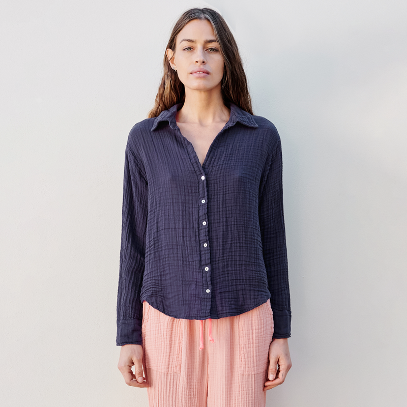 Sundry Long Sleeve Button Down Top