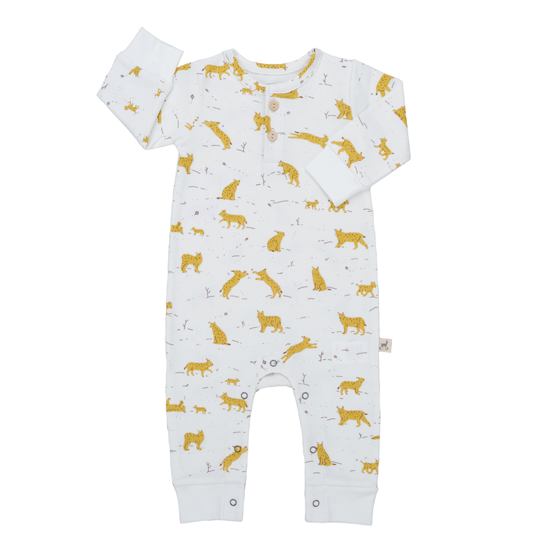 Red Caribou Babies Buttons Jumpsuit