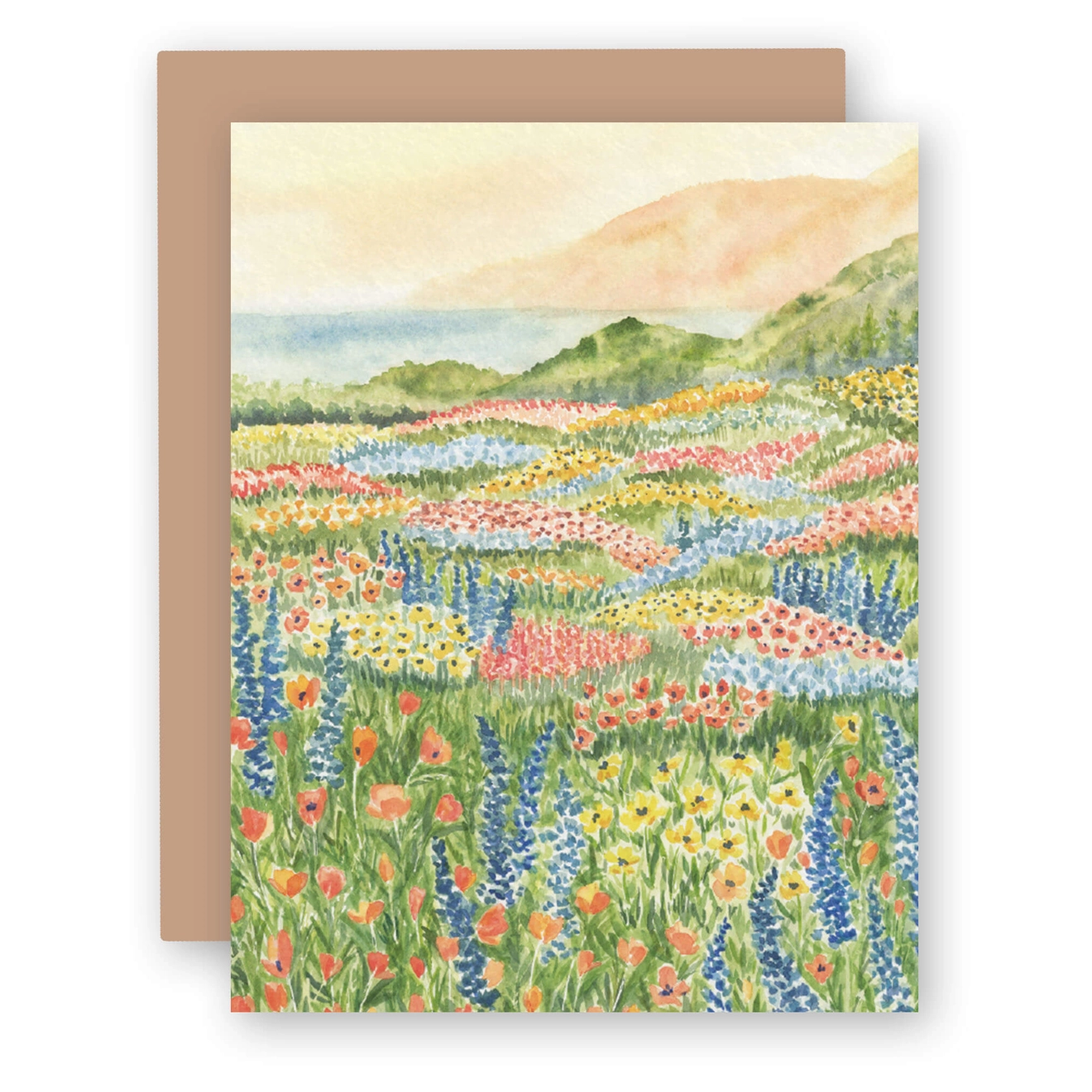 'Coastal Blooms' Greeting Card