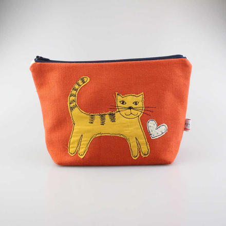 Cat Embroidered Large Makeup Bag