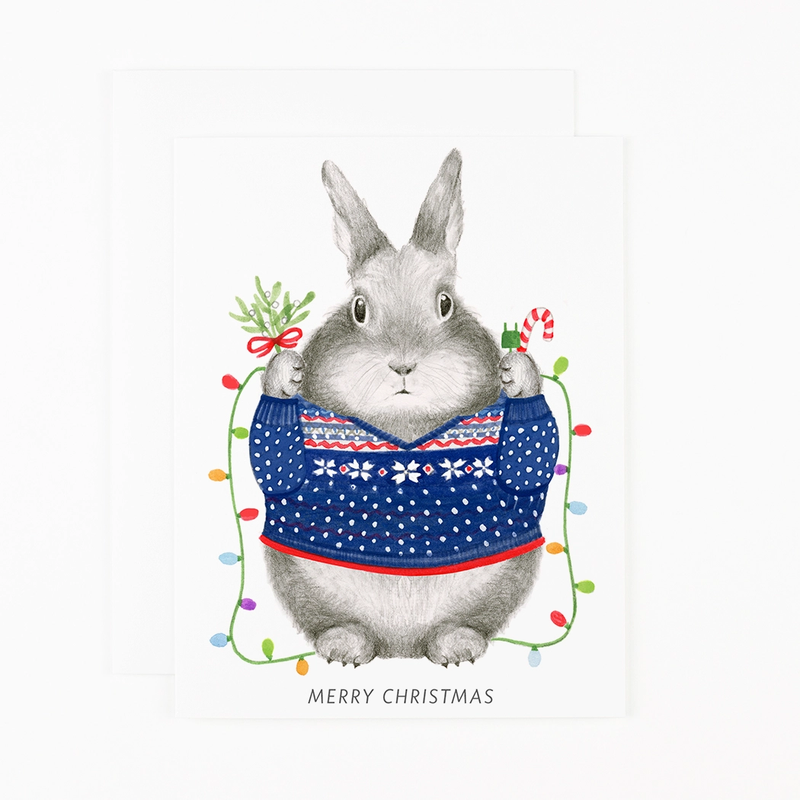 'Christmas Bunny' Holiday Card