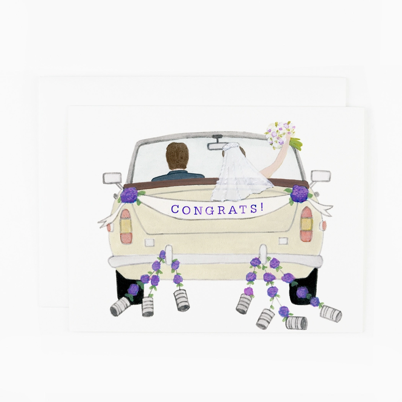 'Congrats Wedding Car' Card