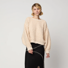 Atelier Delphine Chunky Loop Cotton Balloon Sleeve Sweater