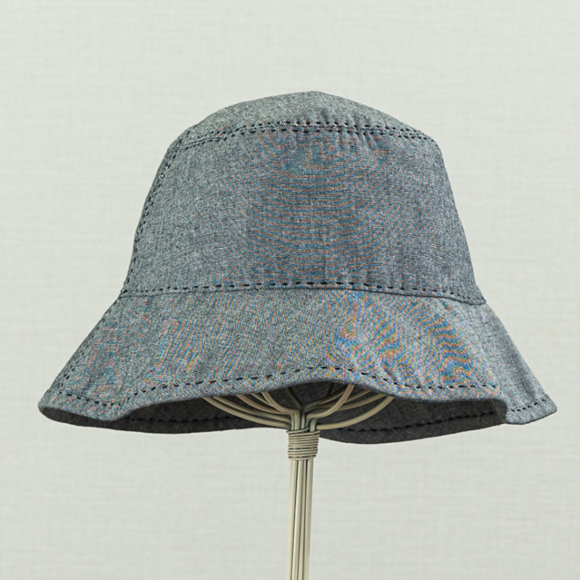 Cotton Dungaree Sashiko Stitched Bucket Hat