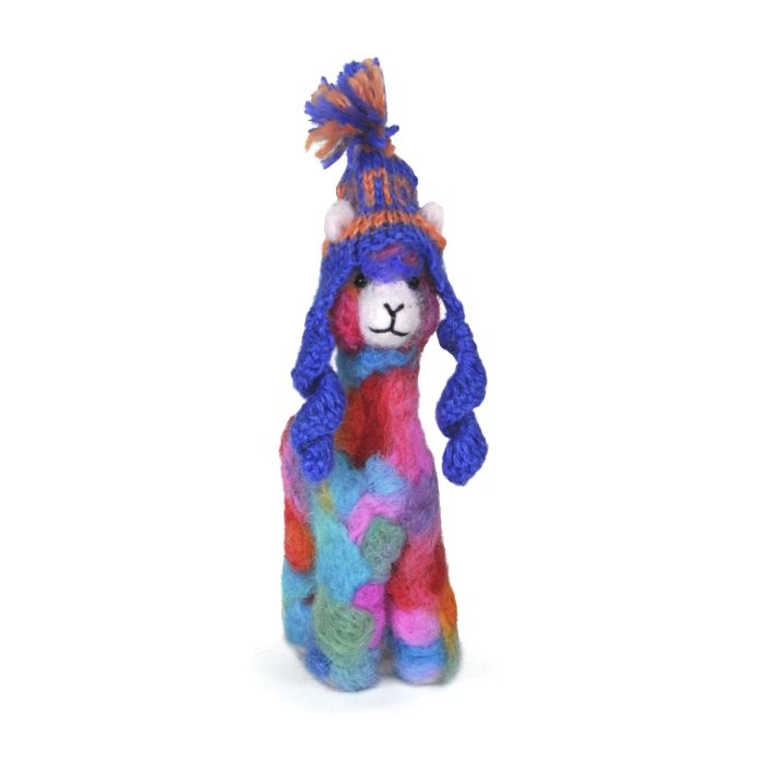 Felted Alpaca Cria with Hat