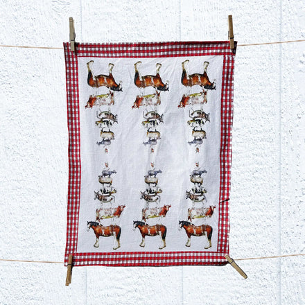 Farm Animal Stack Tea Towel